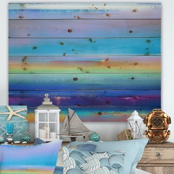 Designart 'Landscape During Sunset Summer Impression' Modern Print on Natural Pine Wood. Opens flyout.