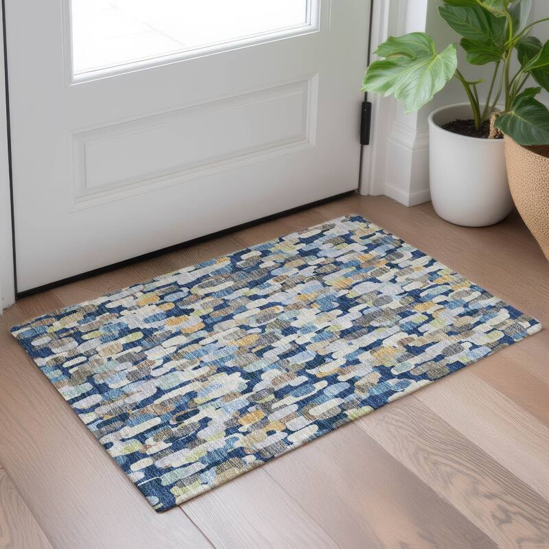 Machine Washable Indoor/ Outdoor Contemporary Drew Chantille Rug