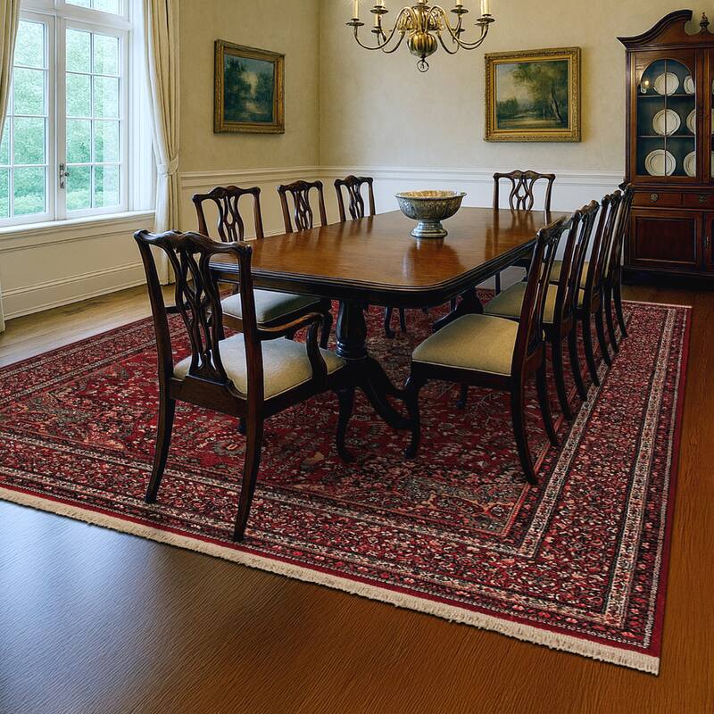 Dream Decor Rugs Spencer Medal Antique Red Oriental Wool Area Rug
