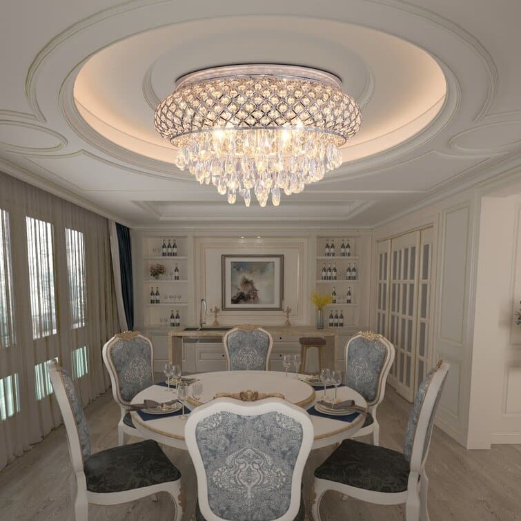 Maxax 5 - Lights Metal Crystal Flush Mount - N/A
