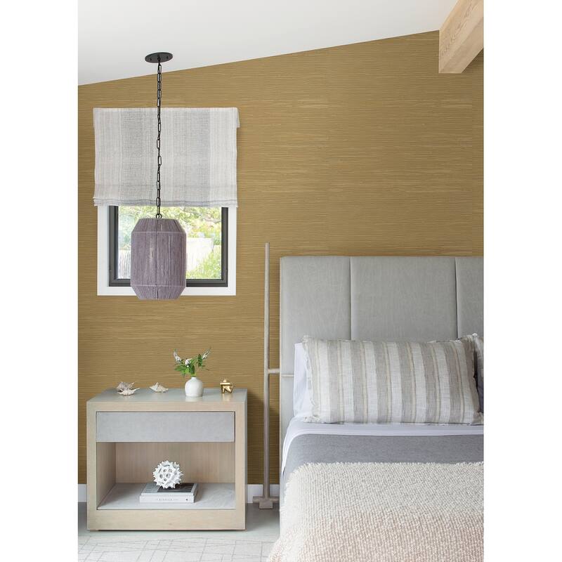 A-Street Prints Zhilan Olive Grasscloth Wallpaper