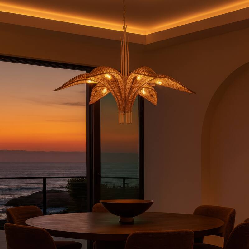 Varaluz Century Palm 6-Light Chandelier - Country White