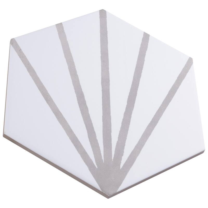 Merola Tile Horizon Dawn Hex Gris 7-3/4" x 9" Porcelain Floor and Wall Tile