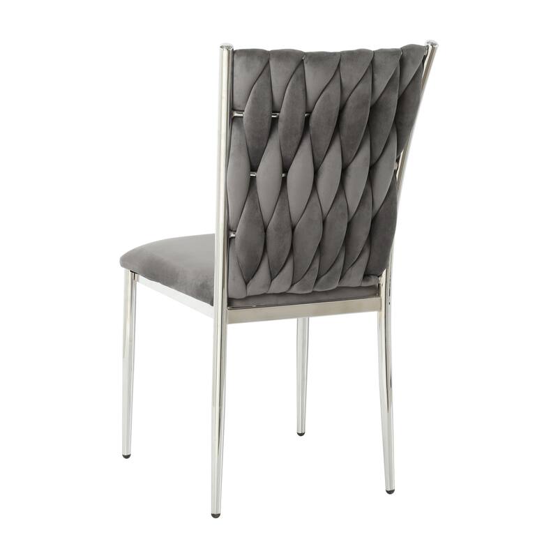 Modern Simple Velvet Dining Chair, Family Bedroom Stool Back Student Table Chair (Set Of 2)