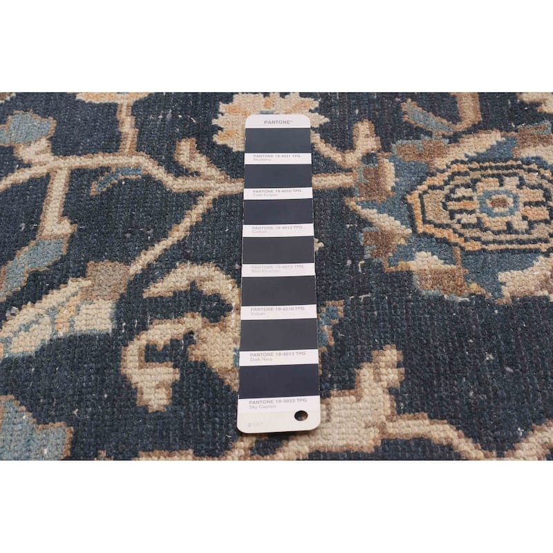 ECARPETGALLERY Hand-knotted Antalya Vintage Navy Wool Rug - 5'0 x 10'6
