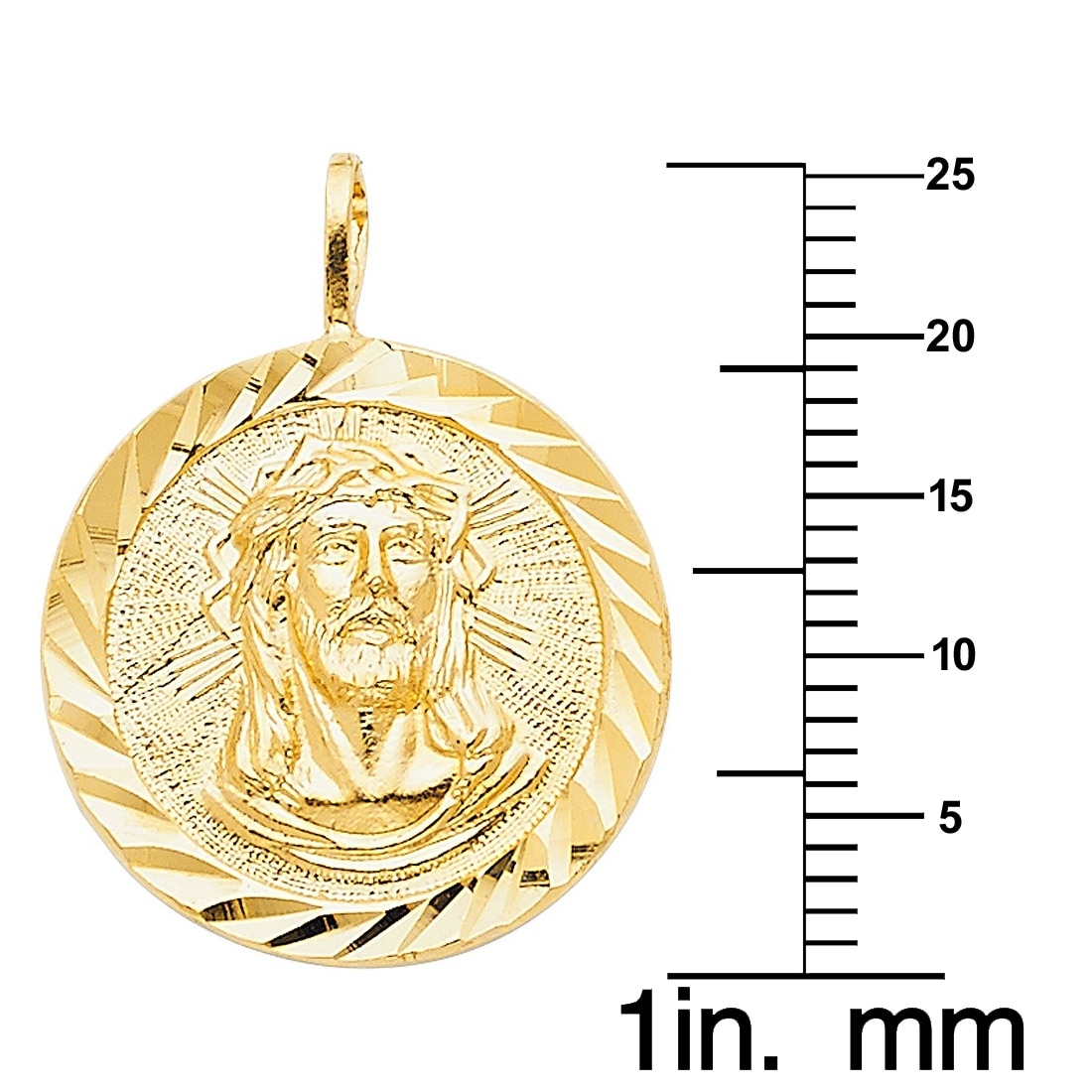 Chain Real 10K Yellow Gold On Silver Jesus Face Medallion Pendant Simu Diamond 