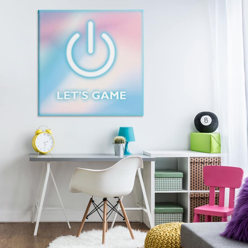 Stupell Pastel Let's Game Power Symbol Canvas Wall Art Design By Yass Naffas Designs
