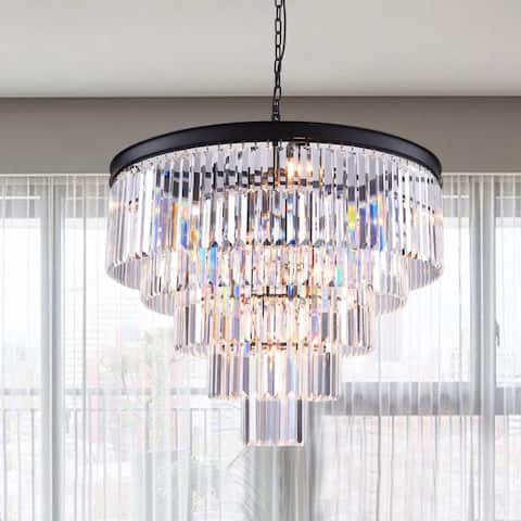 Maxax 12 - Light Unique Tiered Chandelier with Crystal Accents
