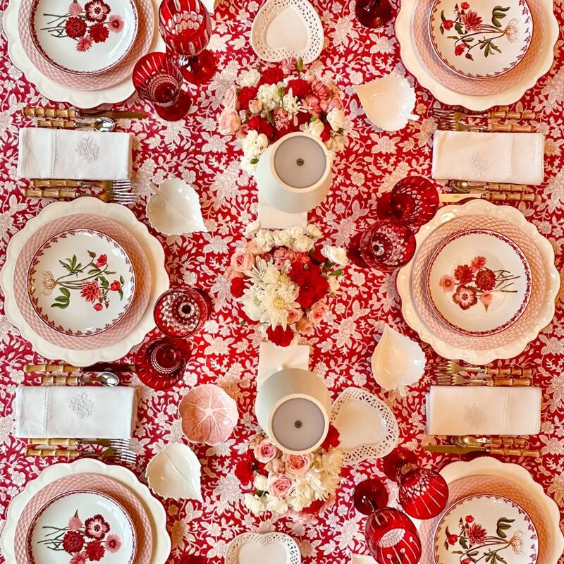 Carmen Red and White Tablecloth