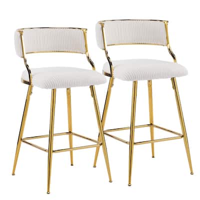 Thick Padded Cushion Metal Legs Modern Bar Stool