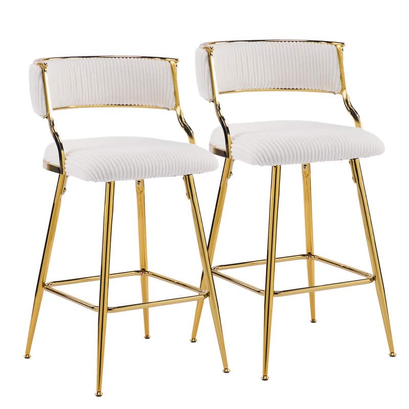 Thick Padded Cushion Metal Legs Modern Bar Stool