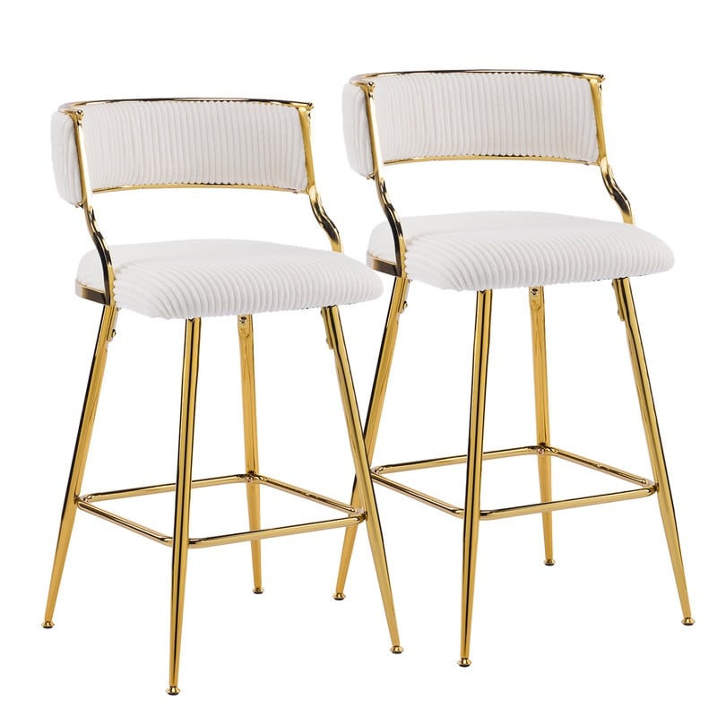 Thick Padded Cushion Metal Legs Modern Bar Stool