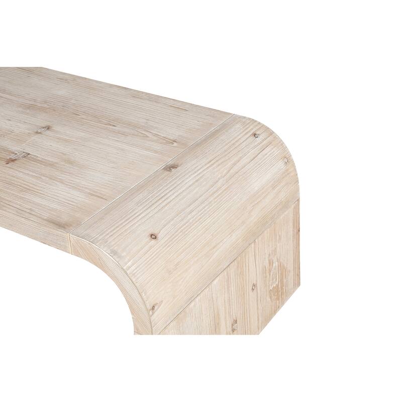 48" Farmhouse Crafts Coffee Table with Curved Art Design