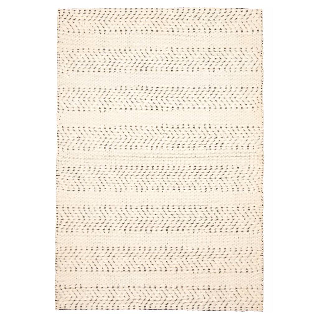 ECARPETGALLERY Braid weave Sienna Cream Wool Rug - 5'1 x 7'6