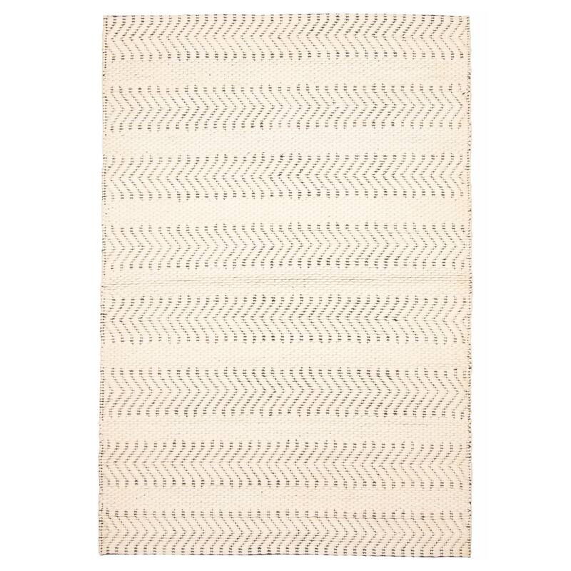 ECARPETGALLERY Braid weave Sienna Cream Wool Rug - 5'1 x 7'6 - Cream - 5'1 x 7'6