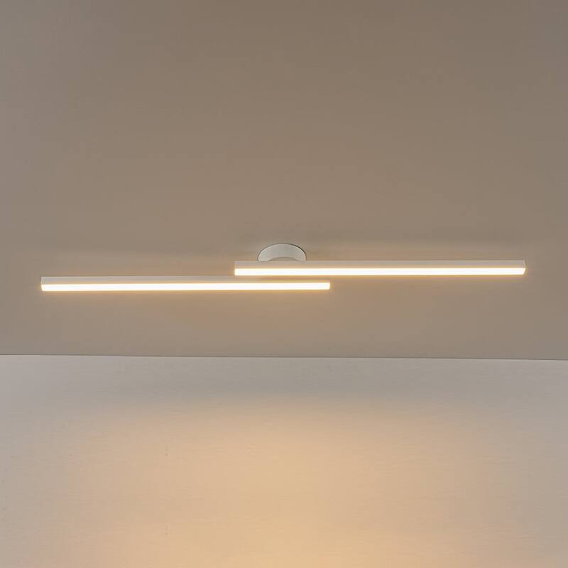 Contemporary 2-Light Black Linear Dimmable LED Vanity Wall Lamp