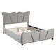 preview thumbnail 4 of 9, Sumptuous Design Full Size Velvet Platform Bed with Support Slat, Upholstered Bed with Support Legs for Bedroom, Grey