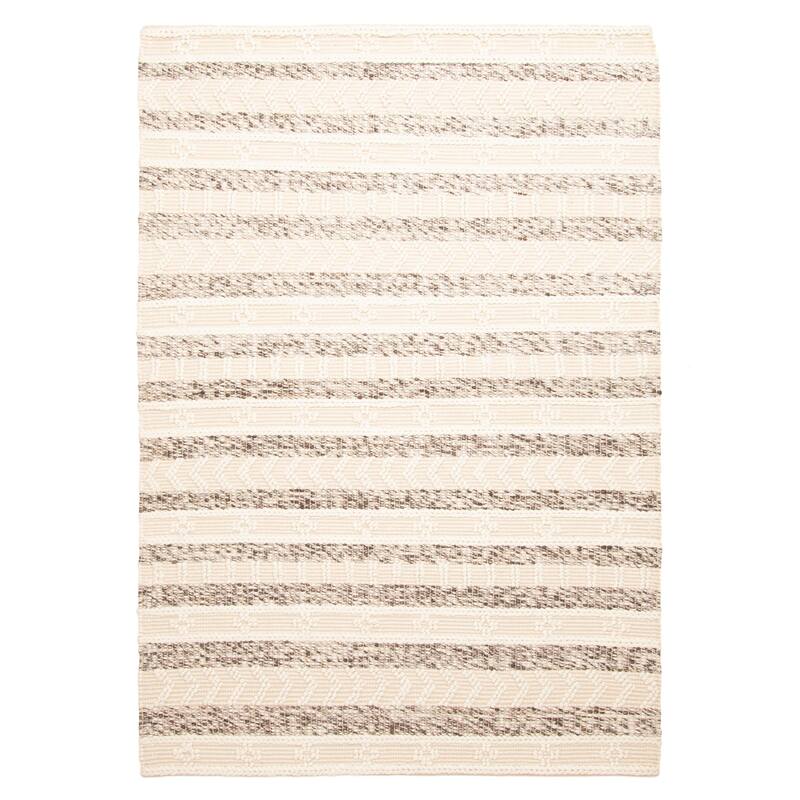 ECARPETGALLERY Braid weave Sienna Cream Wool Rug - 5'2 x 7'7