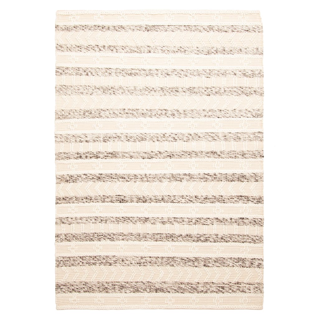 ECARPETGALLERY Braid weave Sienna Cream Wool Rug - 5'2 x 7'7