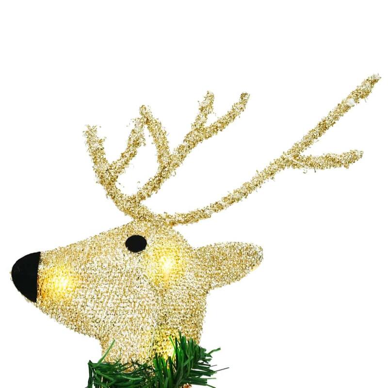 vidaXL LED Reindeers 4 pcs Gold fabric - 17.7 x 7.5 x 25.6