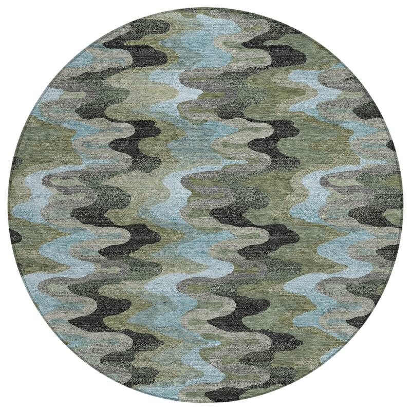 Machine Washable Indoor/ Outdoor Modern Mason Chantille Rug