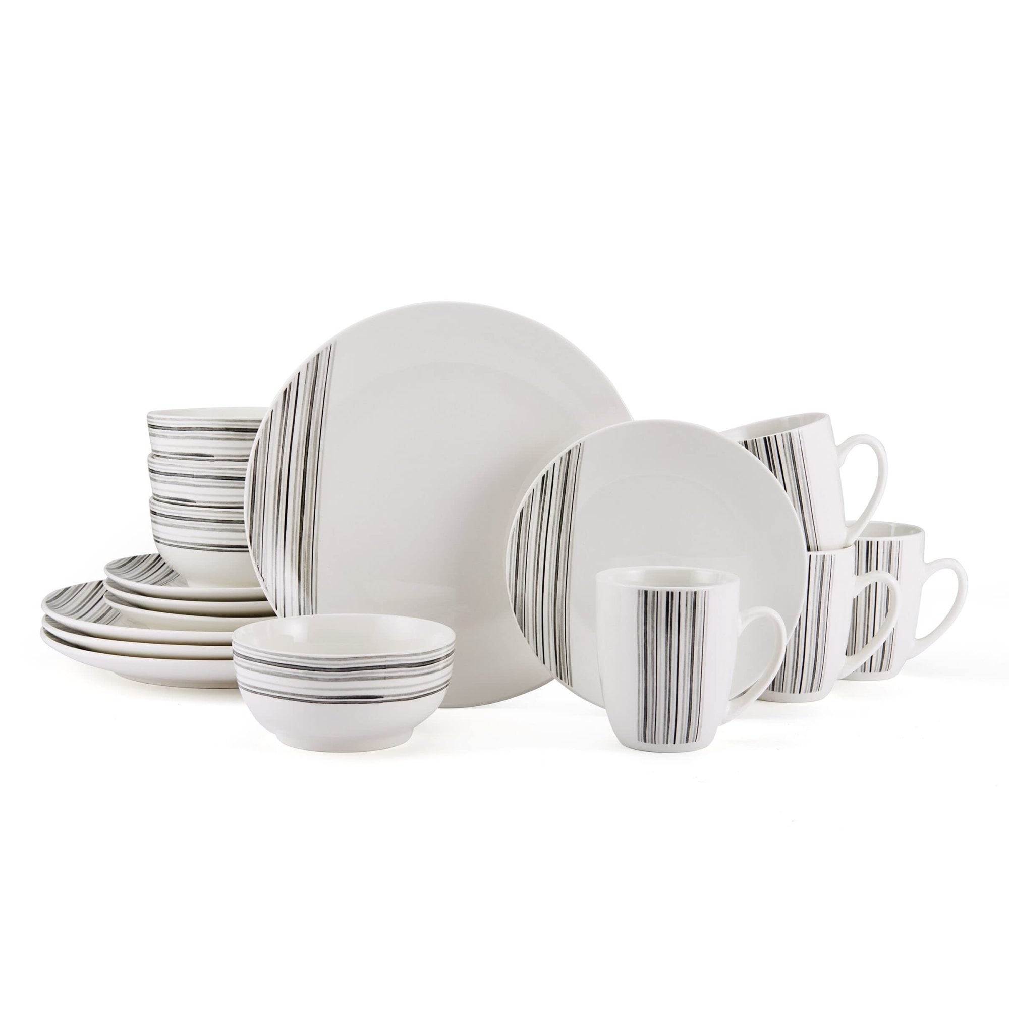 Studio Nova Brushed Lines 16 Piece Dinnerware Set