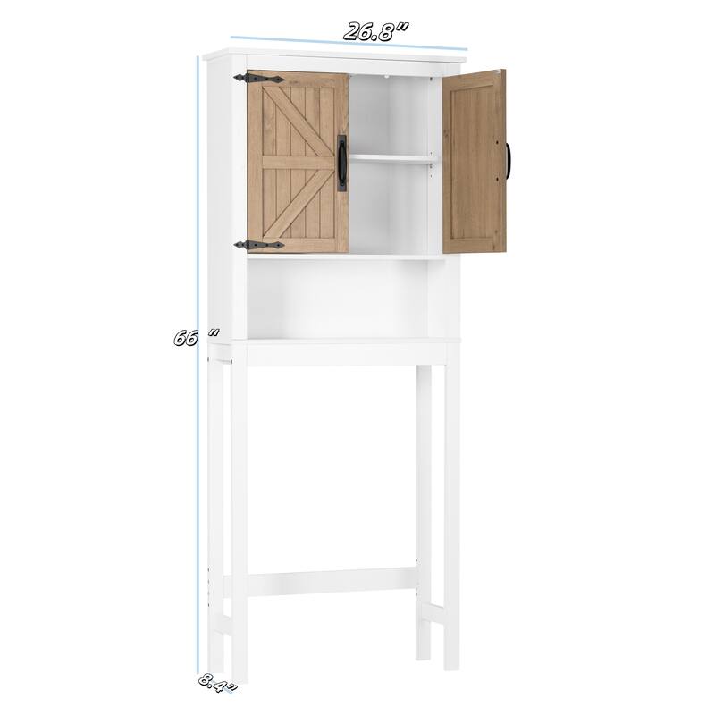 COSTARS Farmhouse Over-the-Toilet Storage Cabinet with Barn Doors