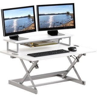 HumanTeck 36 Inch Sit-Stand Workstation, Easily Adjustable Height - View #8