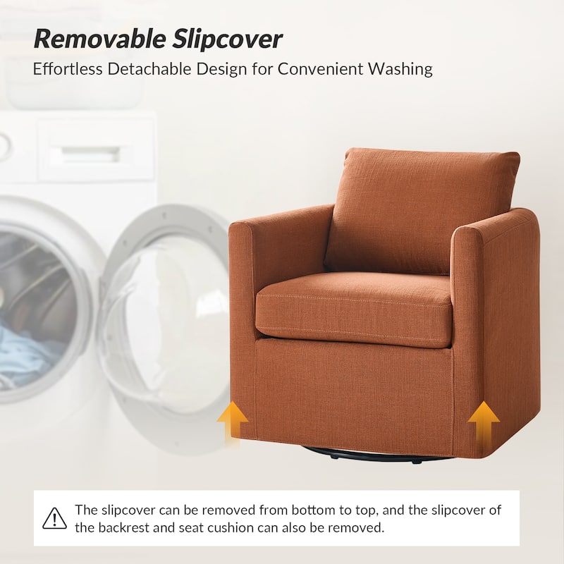 Erkenbald Modern 360-Degree Swivel Chair with Removable Slipcover Set of 2 by HULALA HOME