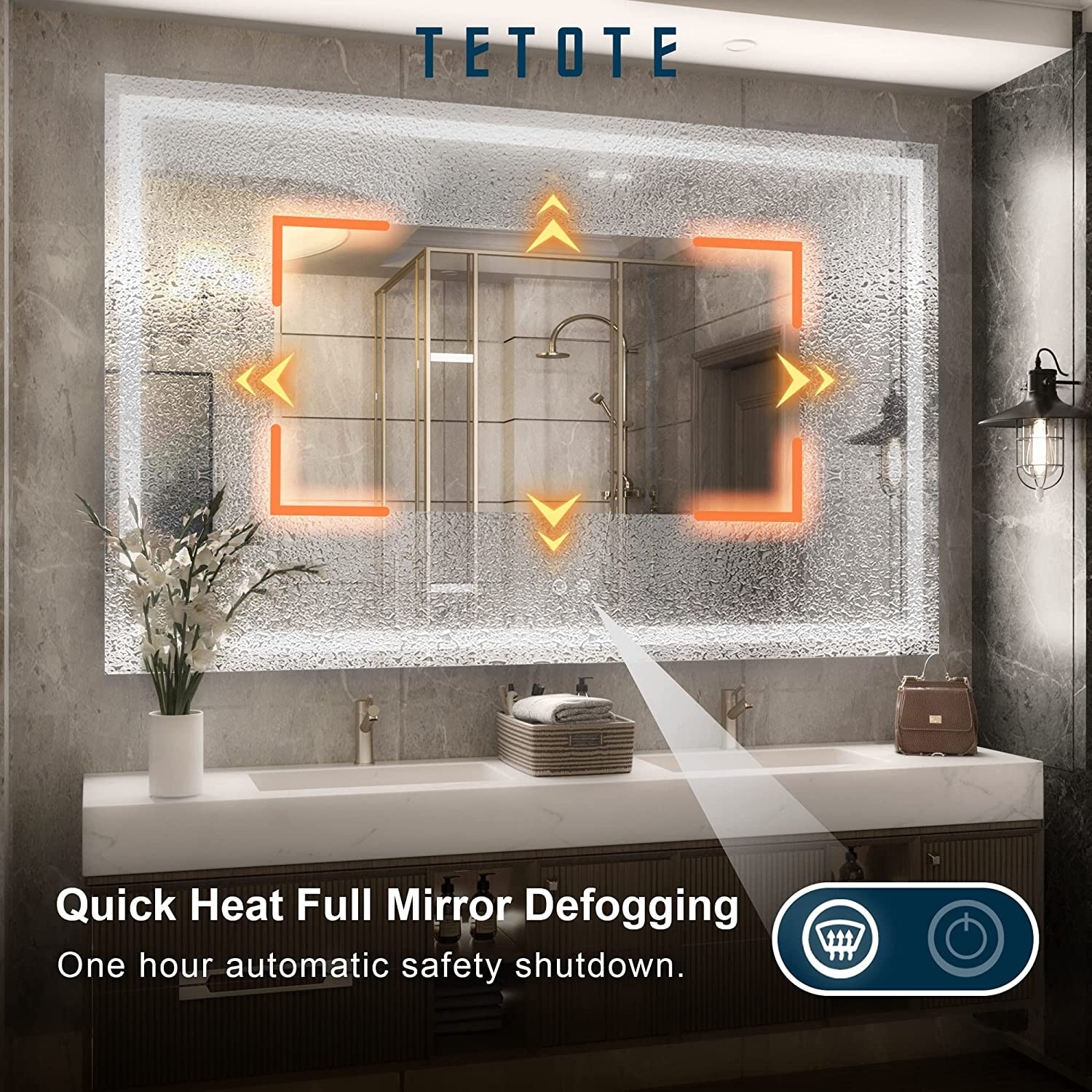 TETOTE LED Bathroom Vanity Wall Mirror, Dimmable and Anti-Fog - Bed Bath u0026  Beyond - 35721745