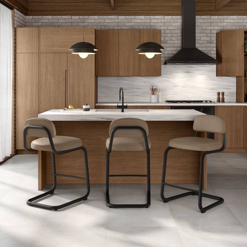 Amisco Flynn 26 in. Counter Stool with Metal Base