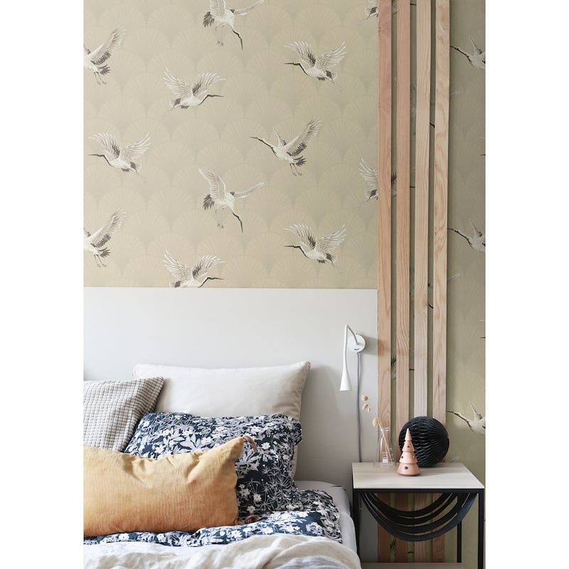 NextWall Cranes Peel and Stick Wallpaper