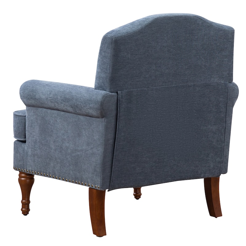 Chenille Accent Chair with Nailhead Trim