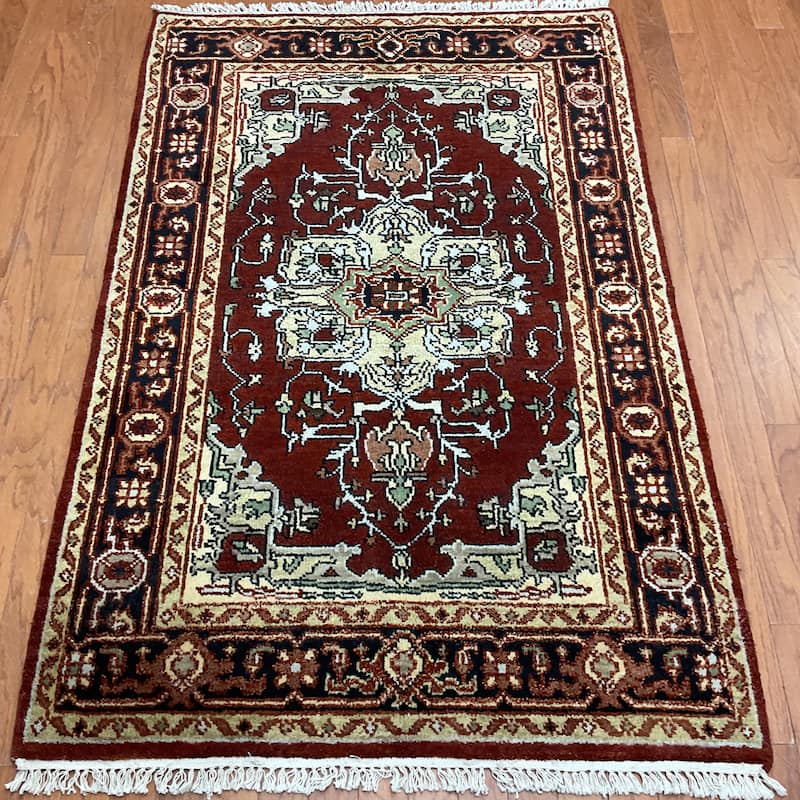 HERAT ORIENTAL Handmade Heriz Wool Rug - 4' x 6'