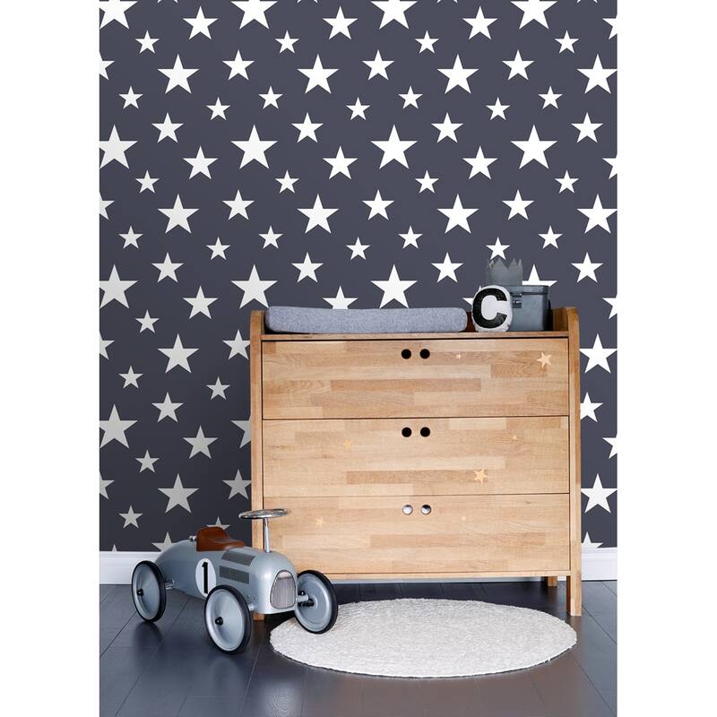 Chesapeake Amira Navy Stars Wallpaper - 20.9 x 396 x 0.025