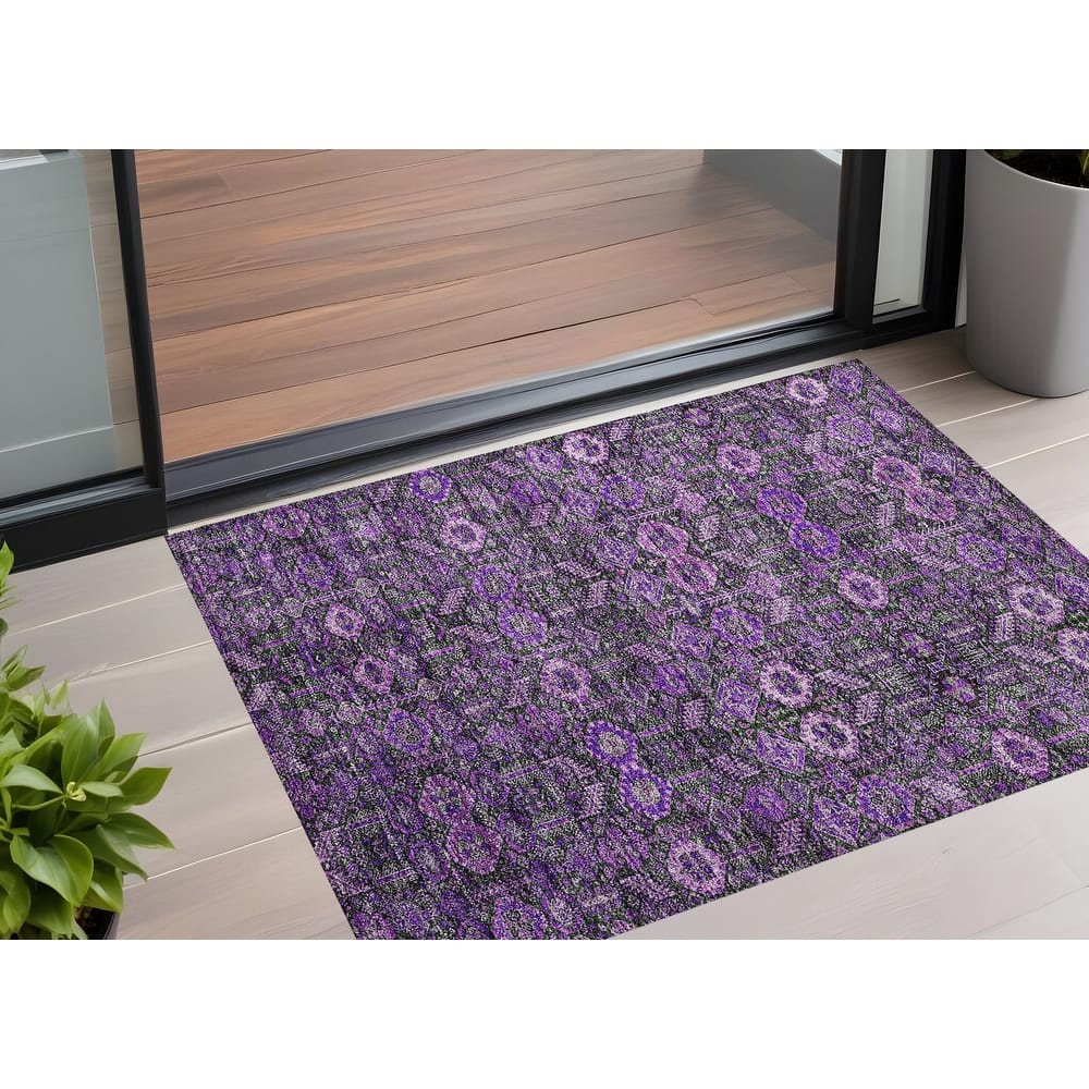 Nax Lush Floral Weather Resistant Classic Meets Modern Outdoor Rug