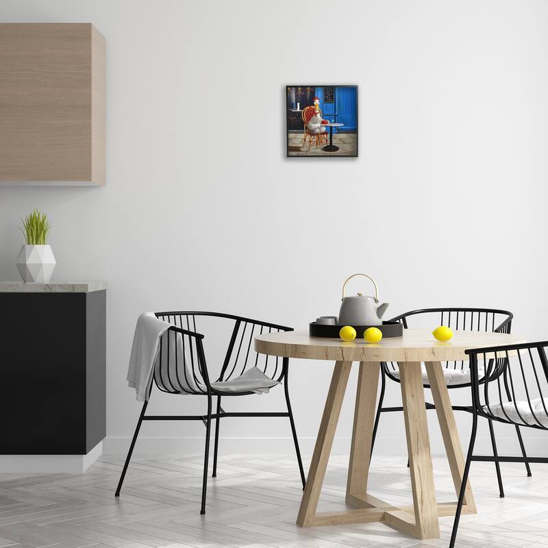 Stupell Trendy Duck at Cafe Framed Giclee Art Design By Lucia Heffernan