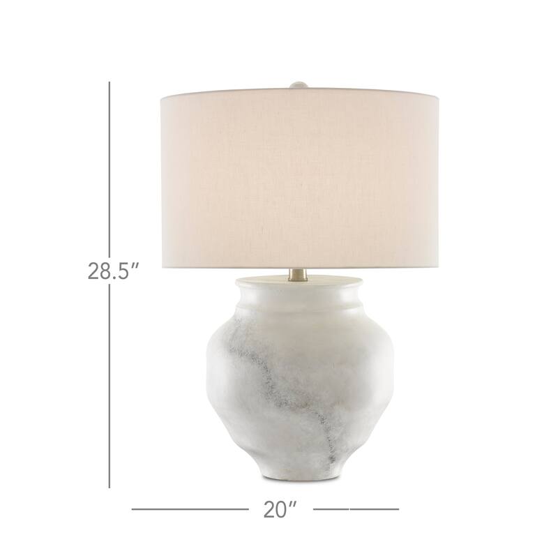 Currey & Company Kalossi White Table Lamp - 28.5"h x 20"dia