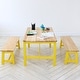 preview thumbnail 10 of 9, 3 Pieces Rectangular Kids Wooden Activity Table and Bench Set Suitable Playroom Daycare or Tutoring Center