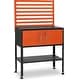 preview thumbnail 1 of 12, Mcombo Metal Workbench for Garage, Adjustable Worktable with Storage Cabinet for Home Office, Basements, Workstation Bench 81 Black/Orange