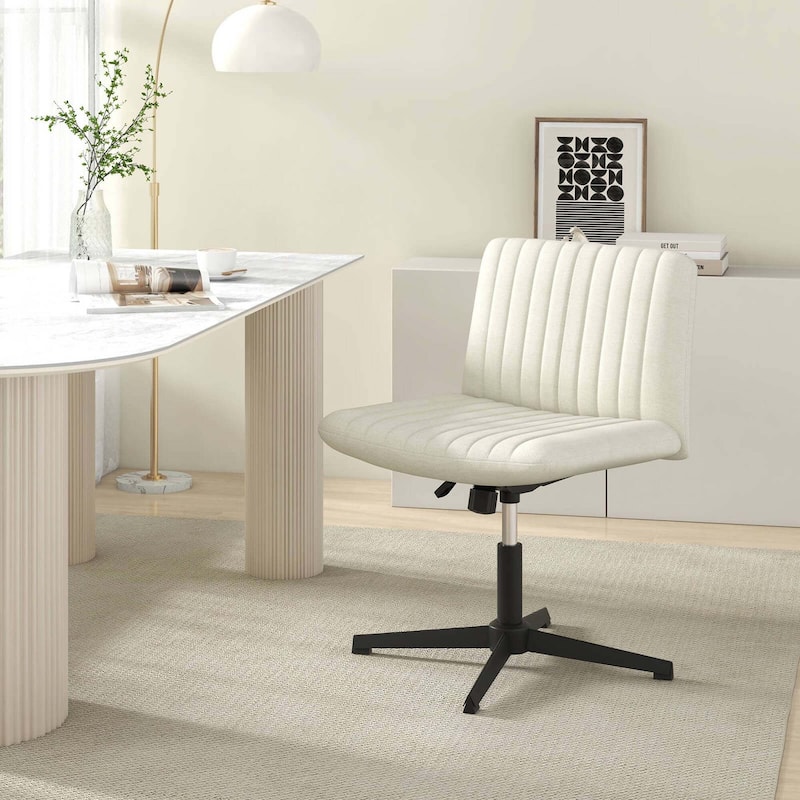 Legged Chair Armless Desk Chair Height Padded Swivel Vanity Chair