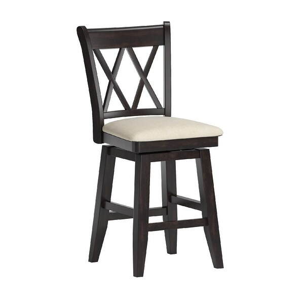 Eleanor Double X Back Wood Swivel Bar Stool by iNSPIRE Q Classic