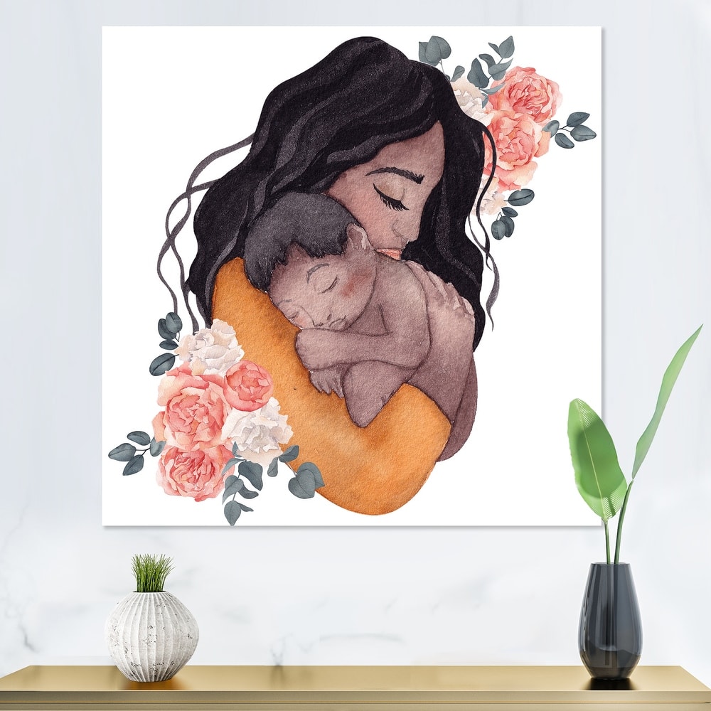 Designart "Young Pregnant Woman I" Glam Canvas Wall Art Print
