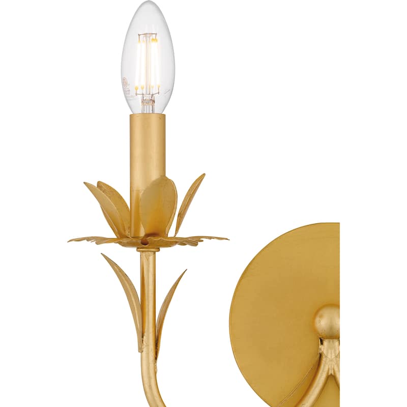 Maria 2-Light Gold Leaf Wall Sconce