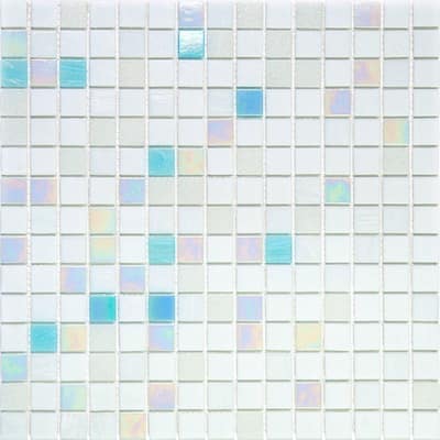 Apollo tile 12" x 12" Mingles Glossy Cotton White Glass Tile (20 sq ft/case) - 20 Pack