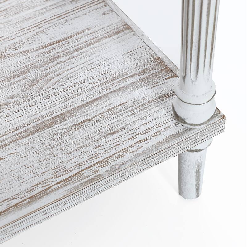 Farmhouse Distressed Wood and Metal 3-Drawer Console Table