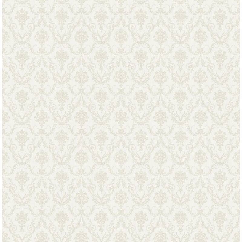 Seabrook Designs Brynn Damask Unpasted Wallpaper - 20.5 in. W x 33 ft. L - Seabreeze