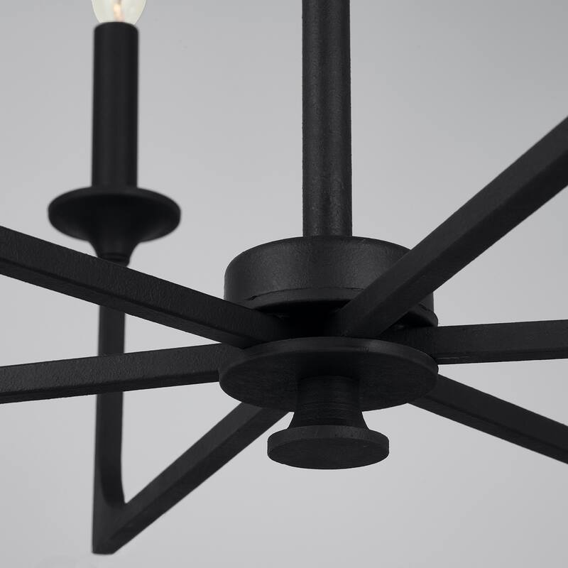 Clint 6-light Black Iron Chandelier