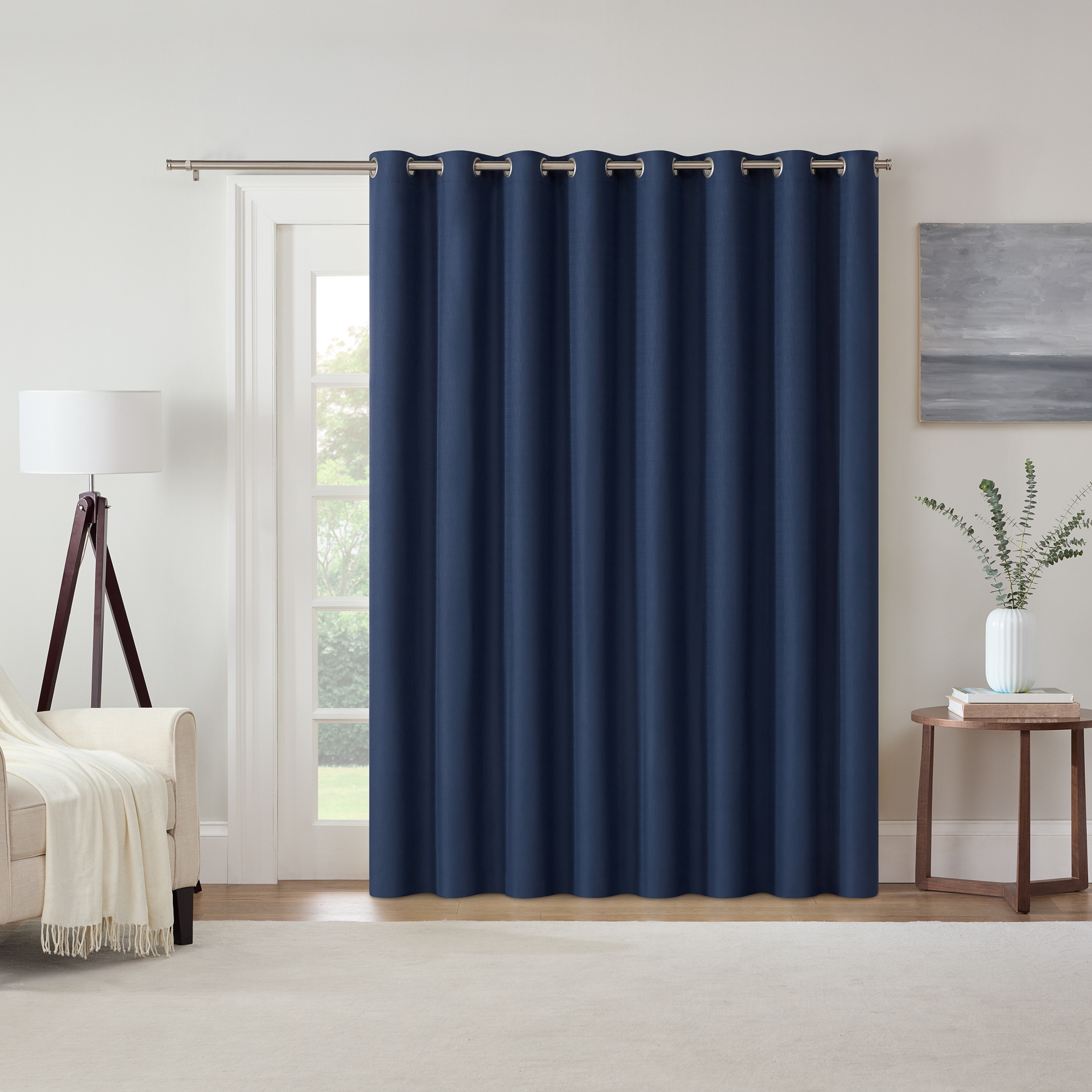 Eclipse Kendall Thermaback Grommet Extra Wide Sliding Patio Door Curtain Panel, 84 In Long x 100 In Wide