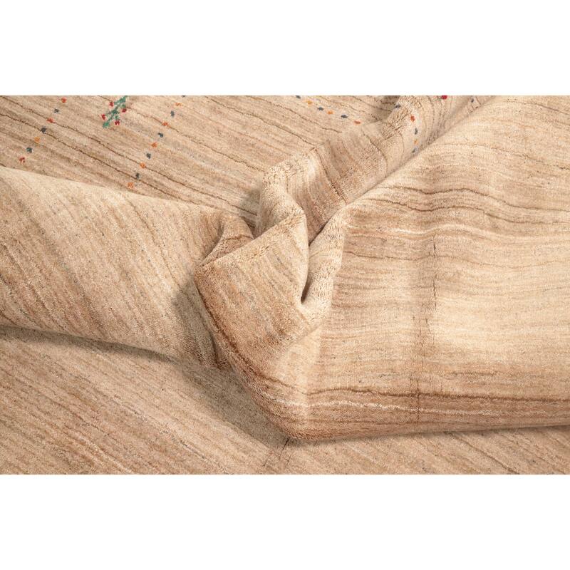 Hand Knotted Oriental 100% Wool Carpet Tribal Animal Pictorial Brown Gabbeh Area Rug - 8' 11'' X 8' 11''
